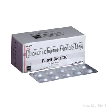 petril beta 20 tablet Allopathy (Clonazepam (0.25mg)) - Uses in Hindi, Side Effects, Substitutes & Price in India