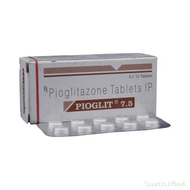 pioglit 7.5 tablet Allopathy (Pioglitazone (7.5mg)) - Uses in Hindi, Side Effects, Substitutes & Price in India