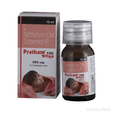 pratham 100 rediuse oral suspension Allopathy (Azithromycin (100mg/5ml)) - Uses in Hindi, Side Effects, Substitutes & Price in India
