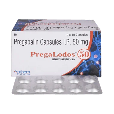 pregalodos 50mg capsule Allopathy (Pregabalin (50mg)) - Uses in Hindi, Side Effects, Substitutes & Price in India