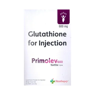 primolev 600 injection Allopathy (Glutathione (600mg)) - Uses in Hindi, Side Effects, Substitutes & Price in India