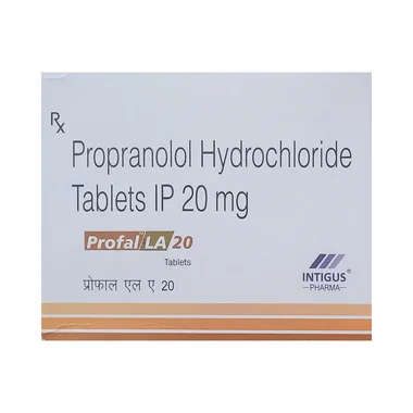 profal la 20 tablet Allopathy (Propranolol (20mg)) - Uses in Hindi, Side Effects, Substitutes & Price in India
