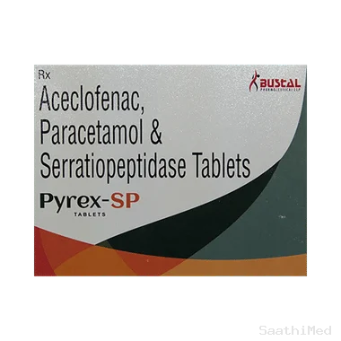 pyrex-sp tablet Allopathy (Aceclofenac (100mg)) - Uses in Hindi, Side Effects, Substitutes & Price in India