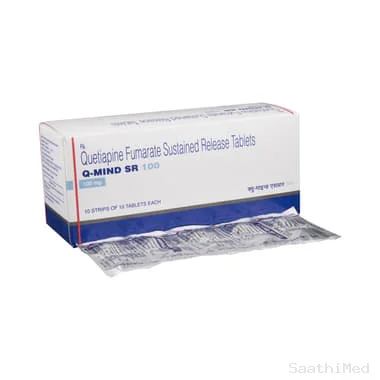 q-mind sr 100 tablet Allopathy (Quetiapine (100mg)) - Uses in Hindi, Side Effects, Substitutes & Price in India