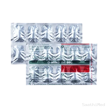 q-mind sr 200 tablet Allopathy (Quetiapine (200mg)) - Uses in Hindi, Side Effects, Substitutes & Price in India