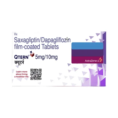 qtern 5mg/10mg tablet Allopathy (Saxagliptin (5mg)) - Uses in Hindi, Side Effects, Substitutes & Price in India