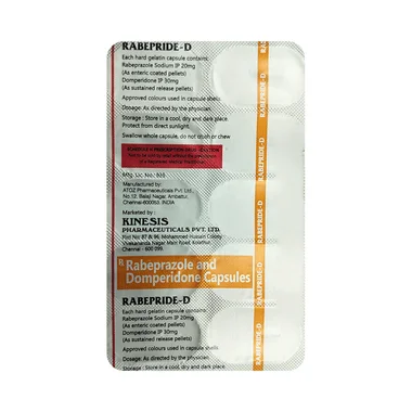 rabepride d capsule Allopathy (Domperidone (30mg)) - Uses in Hindi, Side Effects, Substitutes & Price in India