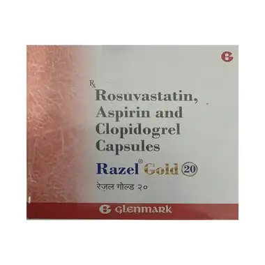razel gold 20 capsule Allopathy (Aspirin (75mg)) - Uses in Hindi, Side Effects, Substitutes & Price in India