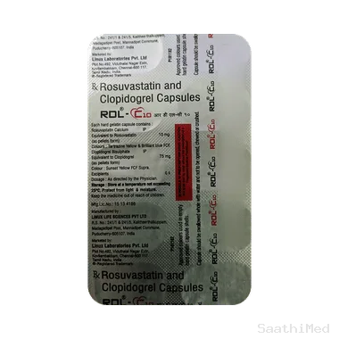 rdl-c 10 capsule Allopathy (Rosuvastatin (10mg)) - Uses in Hindi, Side Effects, Substitutes & Price in India