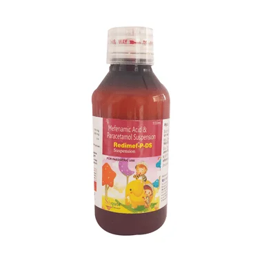 Redimef-P-DS Oral Suspension Allopathy (Mefenamic Acid (100mg/5ml)) - Uses in Hindi, Side Effects, Substitutes & Price in India