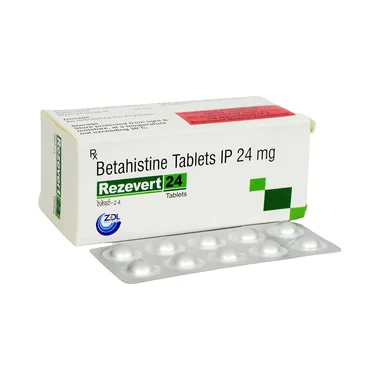 rezevert 24 tablet Allopathy (Betahistine (24mg)) - Uses in Hindi, Side Effects, Substitutes & Price in India