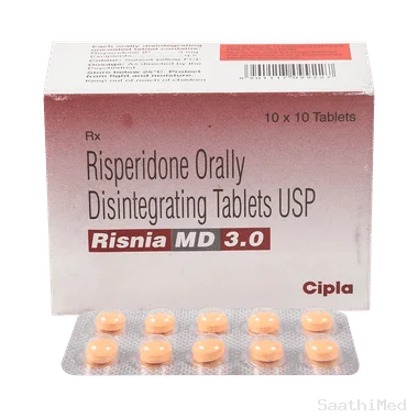 risnia md 3 tablet Allopathy (Risperidone (3mg)) - Uses in Hindi, Side Effects, Substitutes & Price in India