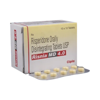 risnia md 4 tablet Allopathy (Risperidone (4mg)) - Uses in Hindi, Side Effects, Substitutes & Price in India