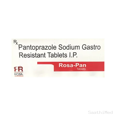 Rosa-Pan Tablet Allopathy (Pantoprazole (40mg)) - Uses in Hindi, Side Effects, Substitutes & Price in India
