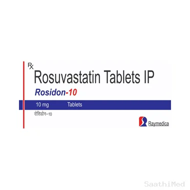 rosidon 10 tablet Allopathy (Rosuvastatin (10mg)) - Uses in Hindi, Side Effects, Substitutes & Price in India