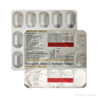 rosloy gold 75mg/20mg/75mg capsule Allopathy (Aspirin (75mg)) - Uses in Hindi, Side Effects, Substitutes & Price in India