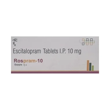 rospram 10mg tablet Allopathy (Escitalopram Oxalate (10mg)) - Uses in Hindi, Side Effects, Substitutes & Price in India