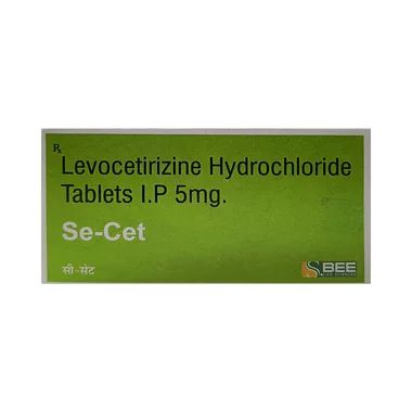 se cet 5mg tablet Allopathy (Levocetirizine (5mg)) - Uses in Hindi, Side Effects, Substitutes & Price in India