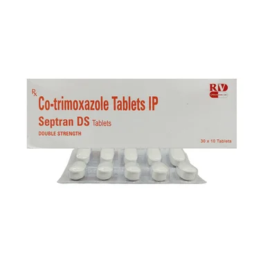 septran ds 800mg/160mg tablet Allopathy (Sulfamethoxazole (800mg)) - Uses in Hindi, Side Effects, Substitutes & Price in India