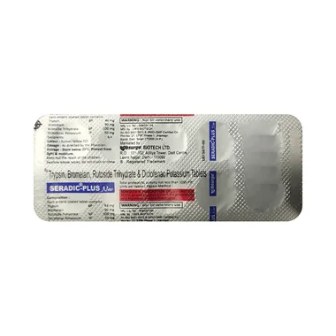 seradic-plus tablet Allopathy (Trypsin (48mg)) - Uses in Hindi, Side Effects, Substitutes & Price in India