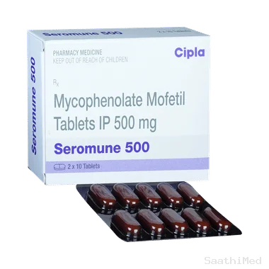 seromune 500 tablet Allopathy (Mycophenolate mofetil (500mg)) - Uses in Hindi, Side Effects, Substitutes & Price in India