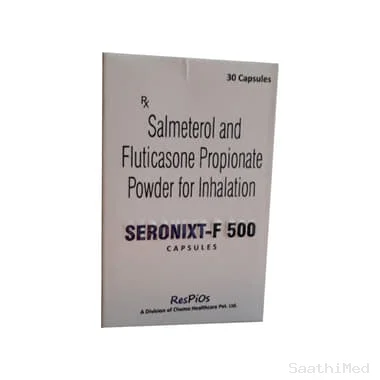 seronixt-f 500 capsule Allopathy (Salmeterol (50mcg)) - Uses in Hindi, Side Effects, Substitutes & Price in India