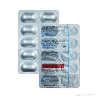 signoflam th 8mg/100mg/325mg tablet Allopathy (Thiocolchicoside (8mg)) - Uses in Hindi, Side Effects, Substitutes & Price in India