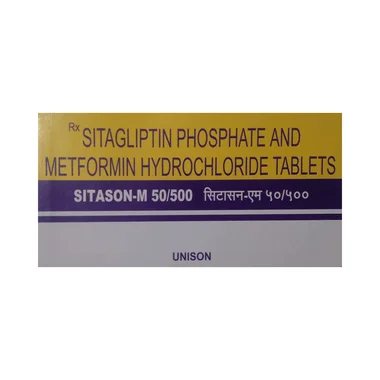 sitason-m 50/500 tablet Allopathy (Sitagliptin (50mg)) - Uses in Hindi, Side Effects, Substitutes & Price in India