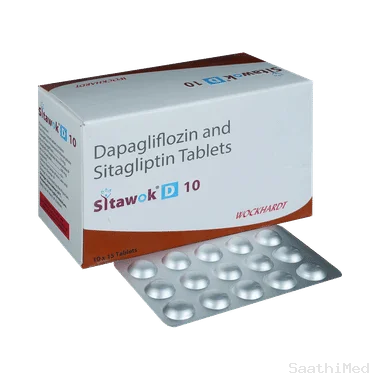 sitawok d 10 tablet Allopathy (Dapagliflozin (10mg)) - Uses in Hindi, Side Effects, Substitutes & Price in India
