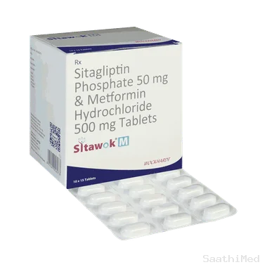 sitawok m 500 tablet Allopathy (Sitagliptin (50mg)) - Uses in Hindi, Side Effects, Substitutes & Price in India