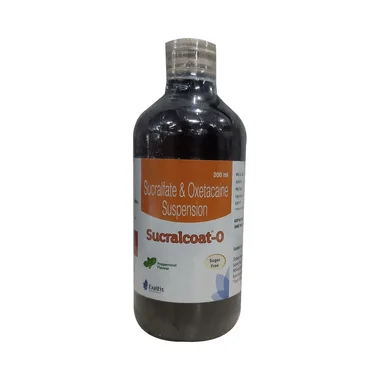 sucralcoat o suspension Allopathy (Sucralfate (500mg/5ml)) - Uses in Hindi, Side Effects, Substitutes & Price in India