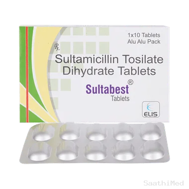 sultabest 375mg tablet Allopathy (Sultamicillin tosilate (375mg)) - Uses in Hindi, Side Effects, Substitutes & Price in India