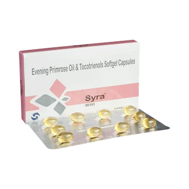 syra softgel capsule Allopathy (Evening Primrose Oil (500mg)) - Uses in Hindi, Side Effects, Substitutes & Price in India