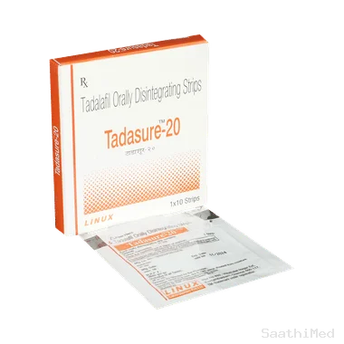 tadasure 20 disintegrating strip Allopathy (Tadalafil (20mg)) - Uses in Hindi, Side Effects, Substitutes & Price in India