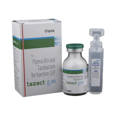 tazact 2.25gm injection Allopathy (Piperacillin (2000mg)) - Uses in Hindi, Side Effects, Substitutes & Price in India