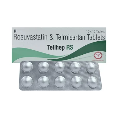 telihep rs 40mg/10mg tablet Allopathy (Telmisartan (40mg)) - Uses in Hindi, Side Effects, Substitutes & Price in India