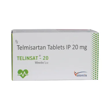 Telinsat 20 Tablet Allopathy (Telmisartan (20mg)) - Uses in Hindi, Side Effects, Substitutes & Price in India