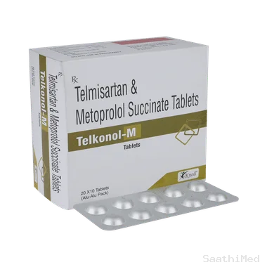 telkonol m 40mg/25mg tablet Allopathy (Telmisartan (40mg)) - Uses in Hindi, Side Effects, Substitutes & Price in India
