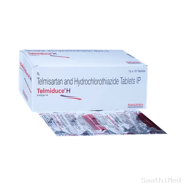 telmiduce h 40mg/12.5mg tablet Allopathy (Telmisartan (40mg)) - Uses in Hindi, Side Effects, Substitutes & Price in India
