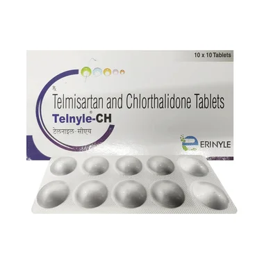telnyle ch 40mg/12.5mg tablet Allopathy (Telmisartan (40mg)) - Uses in Hindi, Side Effects, Substitutes & Price in India