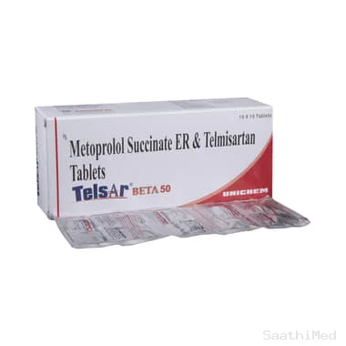 telsar beta 50 tablet er Allopathy (Telmisartan (40mg)) - Uses in Hindi, Side Effects, Substitutes & Price in India