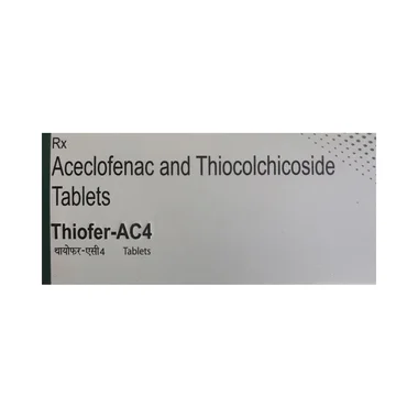 thiofer ac4 tablet Allopathy (Aceclofenac (100mg)) - Uses in Hindi, Side Effects, Substitutes & Price in India