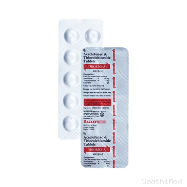 thiorise-a tablet Allopathy (Aceclofenac (100mg)) - Uses in Hindi, Side Effects, Substitutes & Price in India
