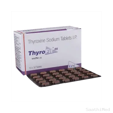 thyrofit 25 tablet Allopathy (Thyroxine (25mcg)) - Uses in Hindi, Side Effects, Substitutes & Price in India