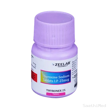thyronex 25 tablet Allopathy (Thyroxine (25mcg)) - Uses in Hindi, Side Effects, Substitutes & Price in India