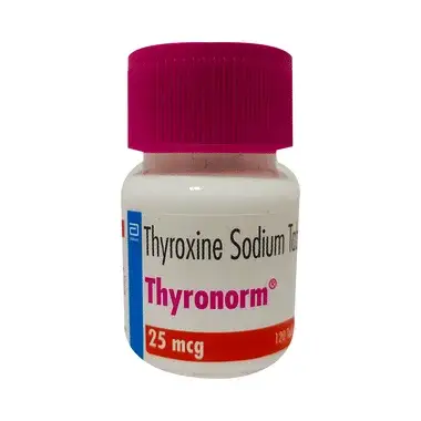 thyronorm 25mcg tablet Allopathy (Thyroxine (25mcg)) - Uses in Hindi, Side Effects, Substitutes & Price in India