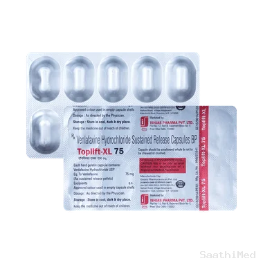 Toplift XL 75mg Capsule SR Allopathy (Venlafaxine (75mg)) - Uses in Hindi, Side Effects, Substitutes & Price in India