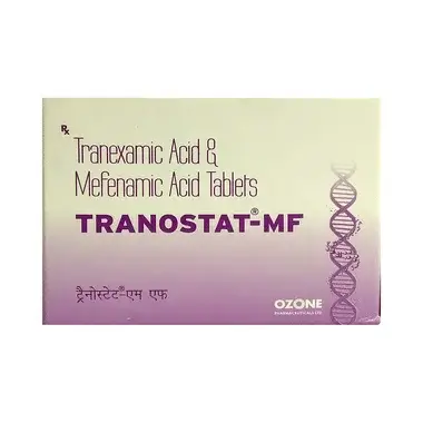 tranostat-mf tablet Allopathy (Tranexamic Acid (500mg)) - Uses in Hindi, Side Effects, Substitutes & Price in India