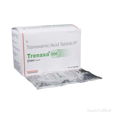 trenaxa 500 tablet Allopathy (Tranexamic Acid (500mg)) - Uses in Hindi, Side Effects, Substitutes & Price in India