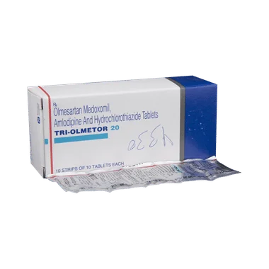 tri-olmetor 20 tablet Allopathy (Olmesartan Medoxomil (20mg)) - Uses in Hindi, Side Effects, Substitutes & Price in India